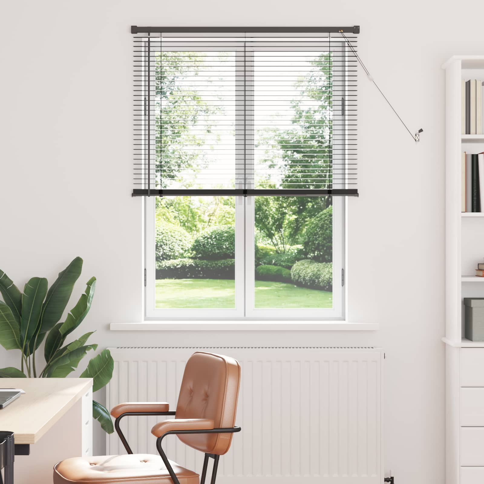 Venezianische Jalousie Silber Grau 150 x 90 cm 25 mm PVC