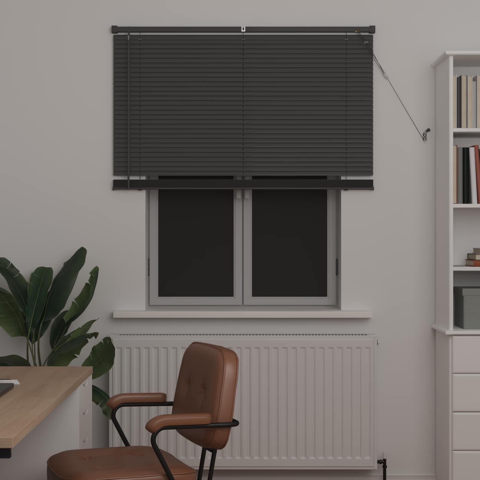 Venezianische Jalousie Silber Grau 150 x 120 cm 25 mm PVC