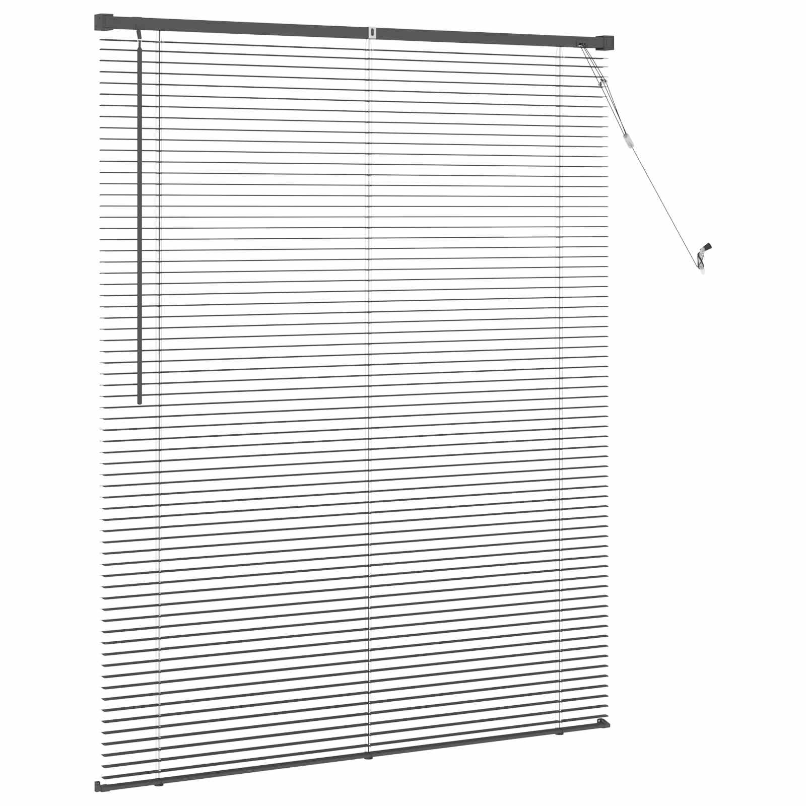 Venezianische Jalousie Silber Grau 150 x 120 cm 25 mm PVC