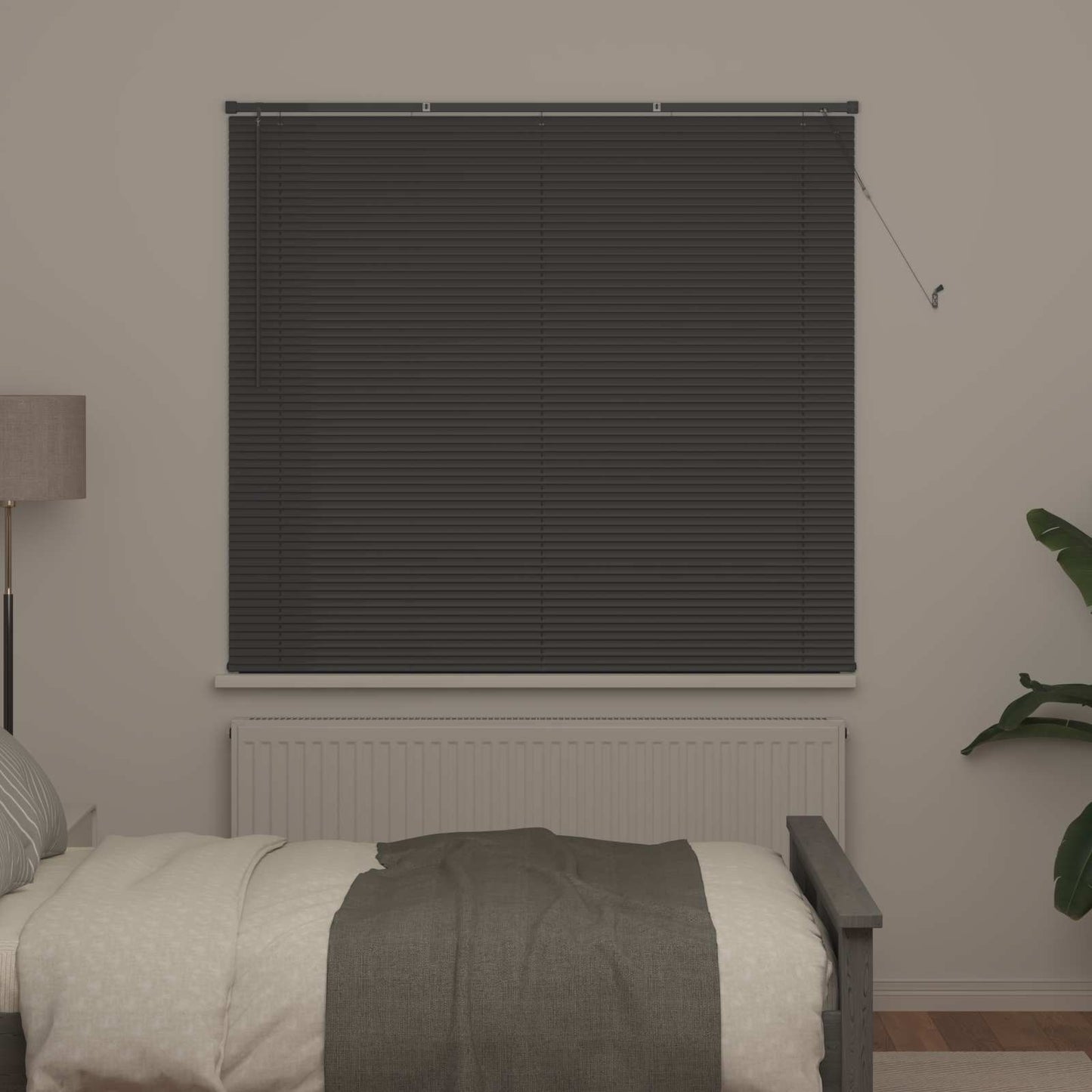 Jalousie Silber Grau 150 x 160 cm 25 mm PVC