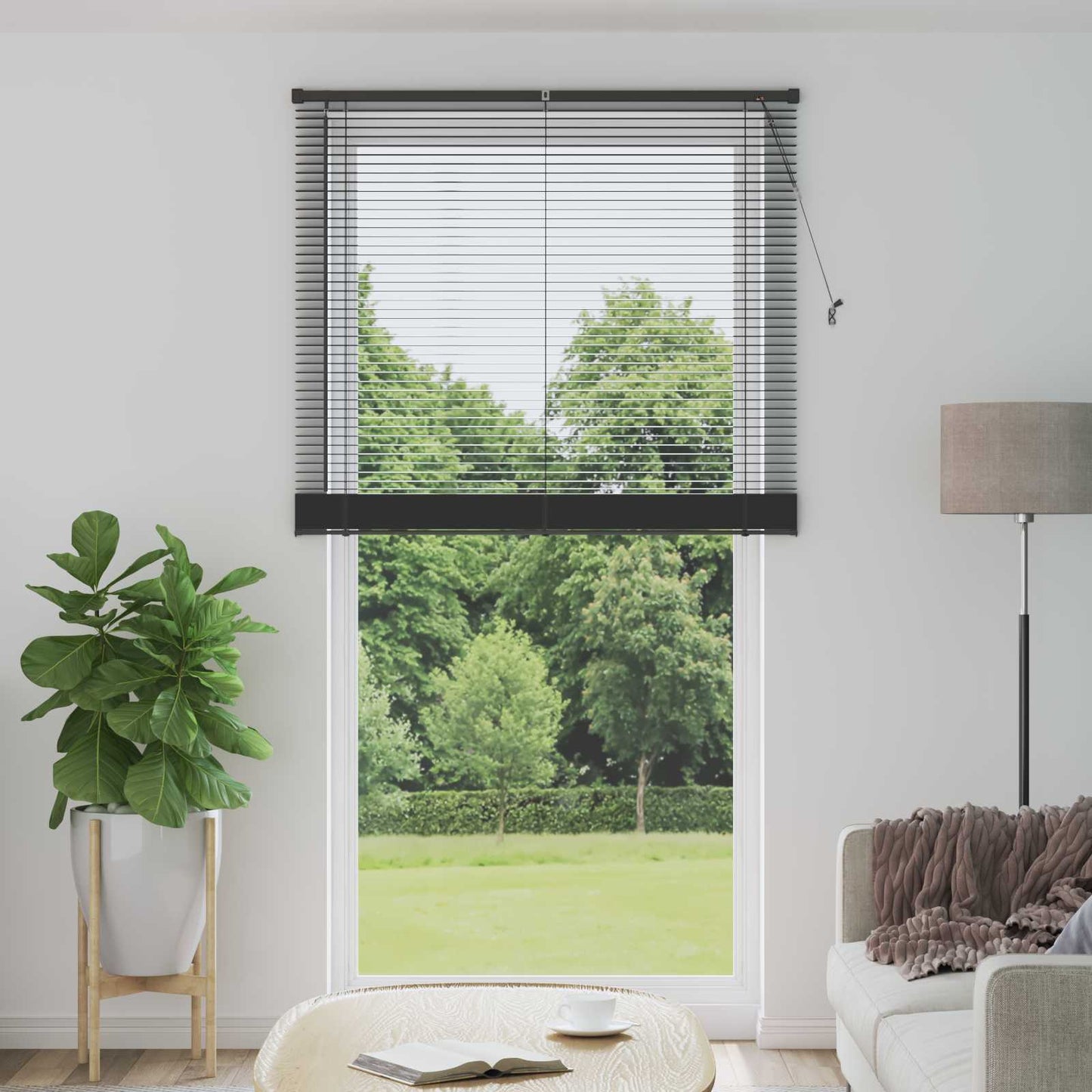 Venezianische Jalousie Silber Grau 213 x 120 cm 25 mm PVC
