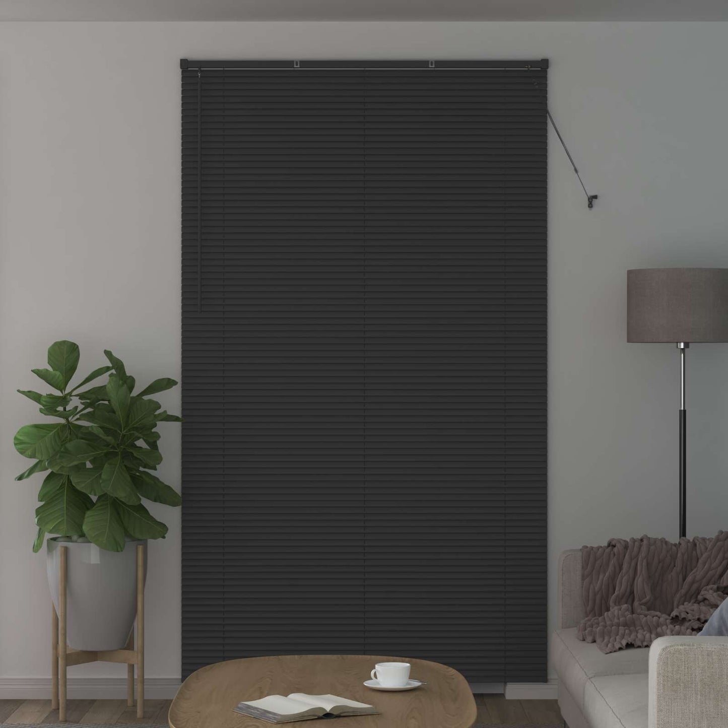 Venezianische Jalousie Silber Grau 213 x 150 cm 25 mm PVC