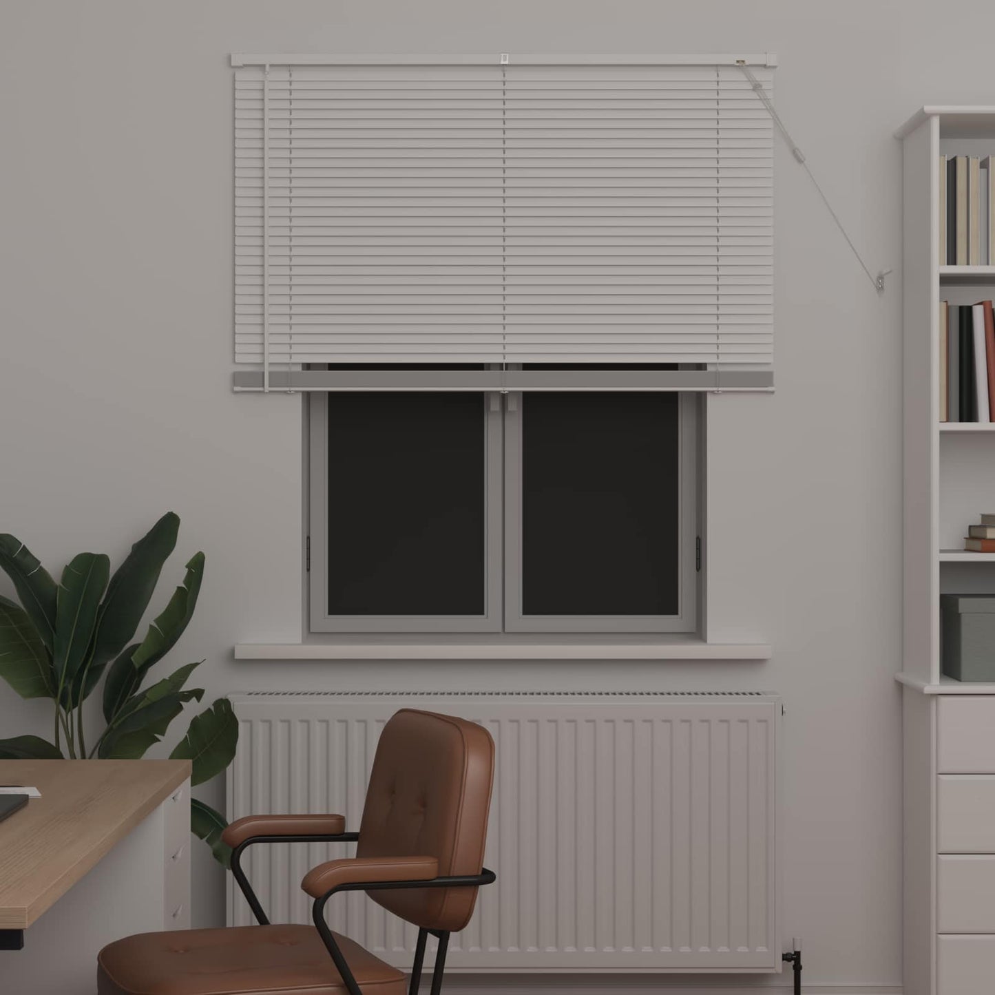 Venezianische Jalousie Weiß 150 x 120 cm 25 mm PVC