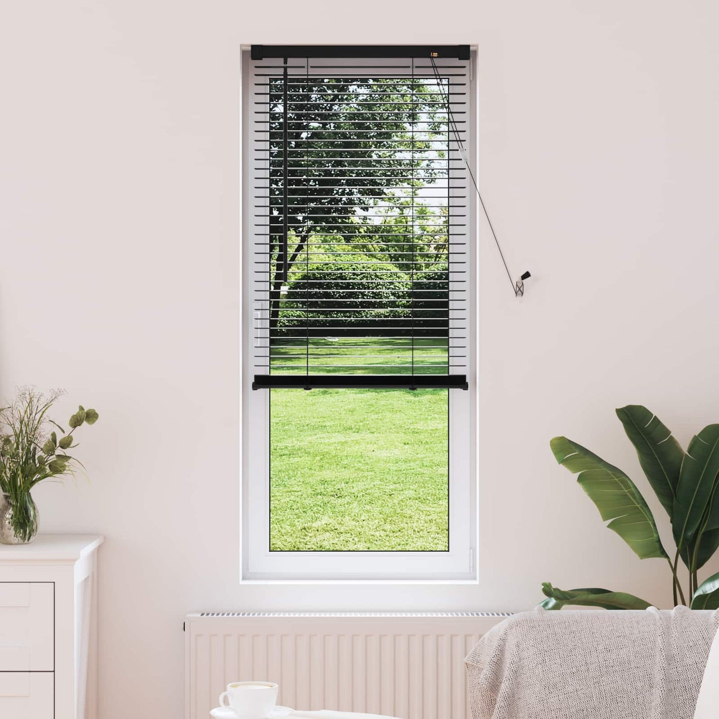 Venezianische Jalousie Schwarz 150 x 50 cm 25 mm PVC