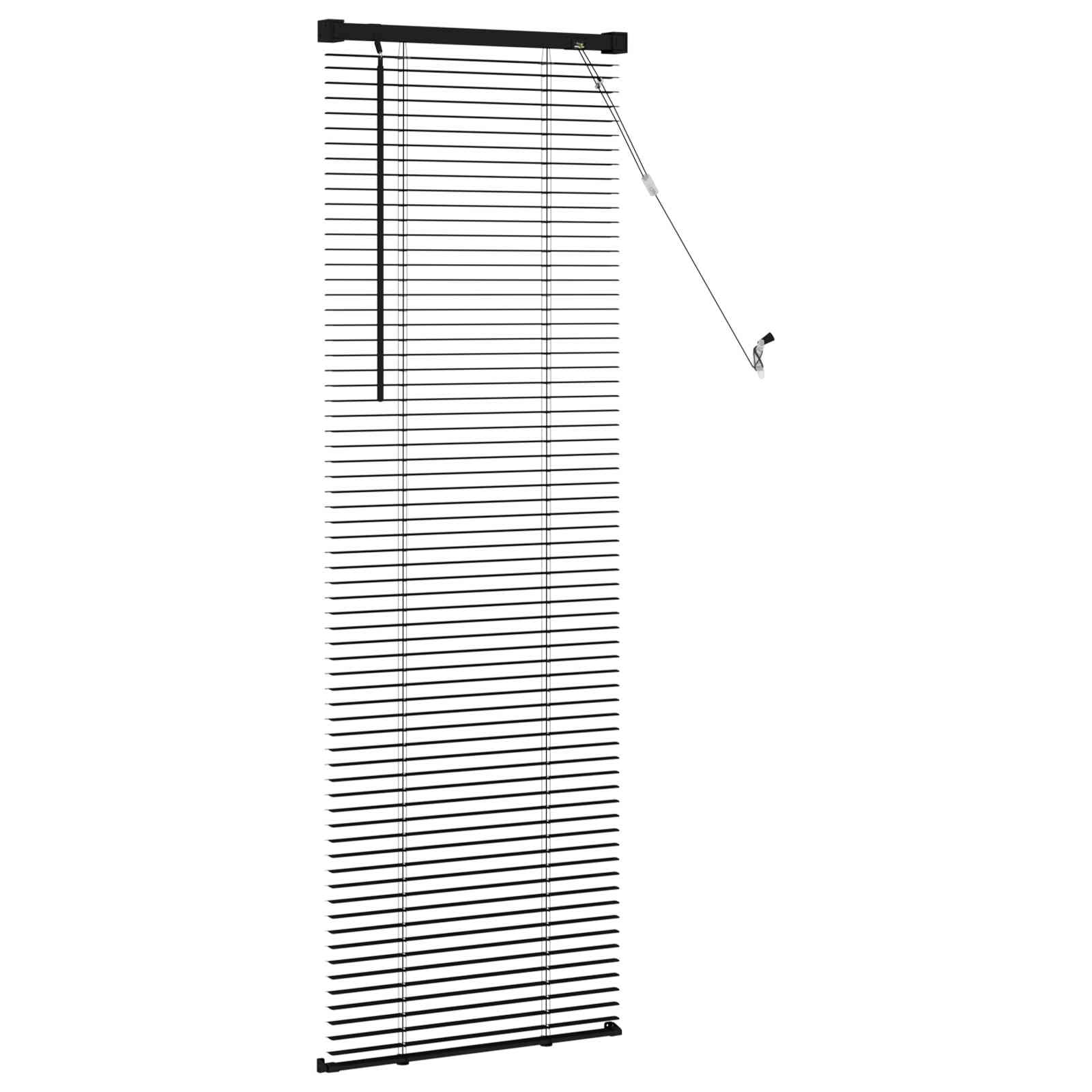 Venezianische Jalousie Schwarz 150 x 50 cm 25 mm PVC