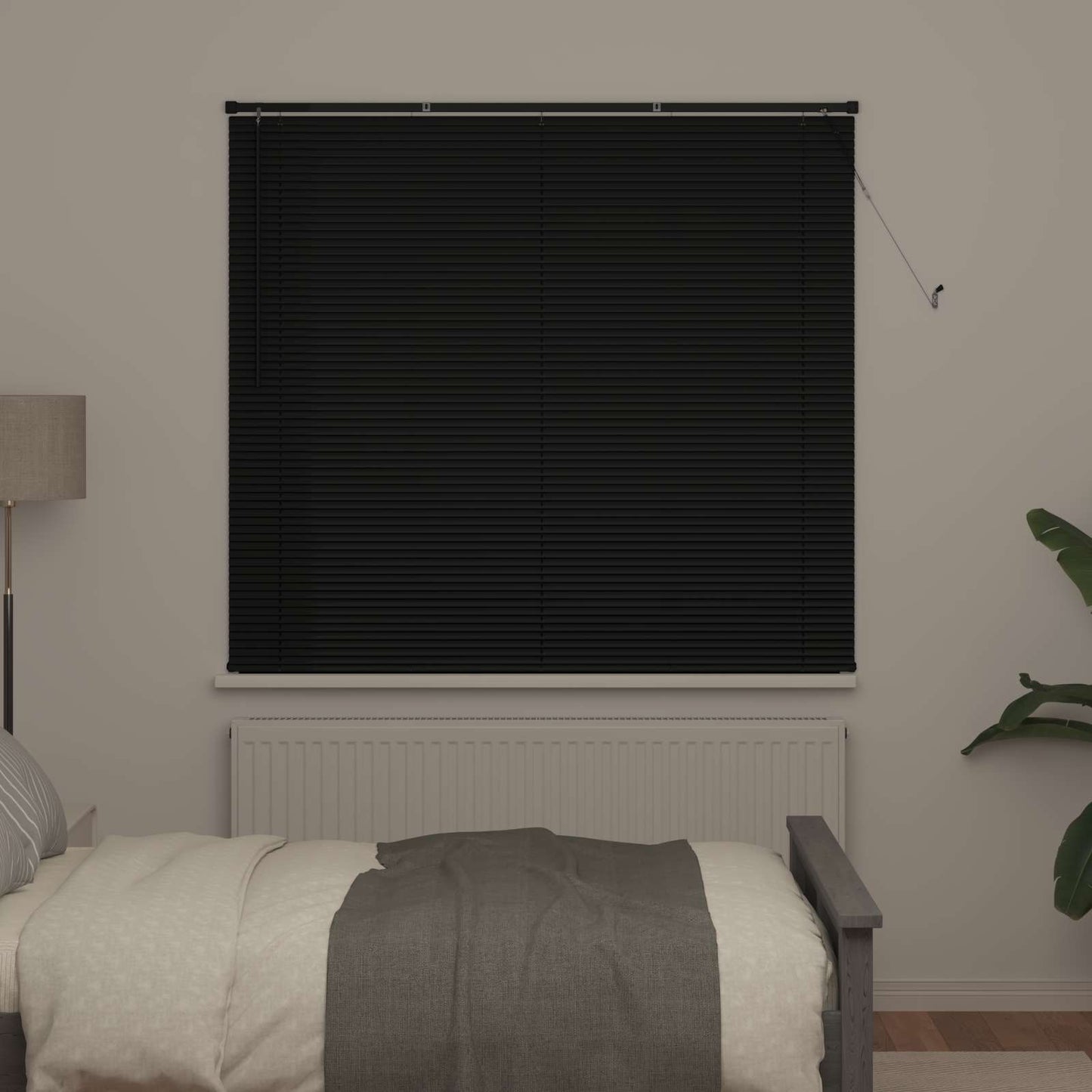 Venezianische Jalousie Schwarz 150 x 130 cm 25 mm PVC