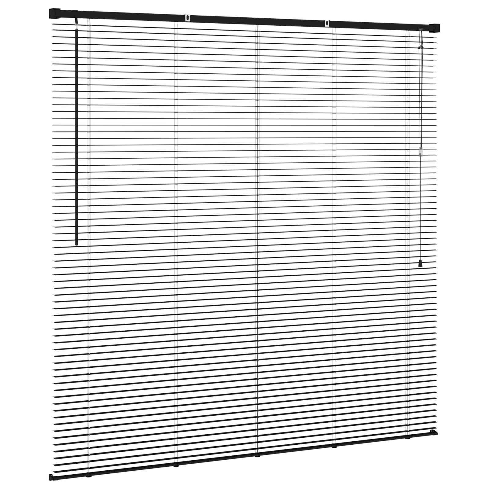 Venezianische Jalousie Schwarz 150 x 130 cm 25 mm PVC