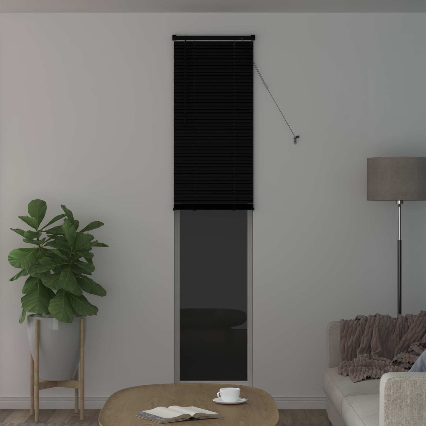 Venezianische Jalousie Schwarz 213 x 40 cm 25 mm PVC
