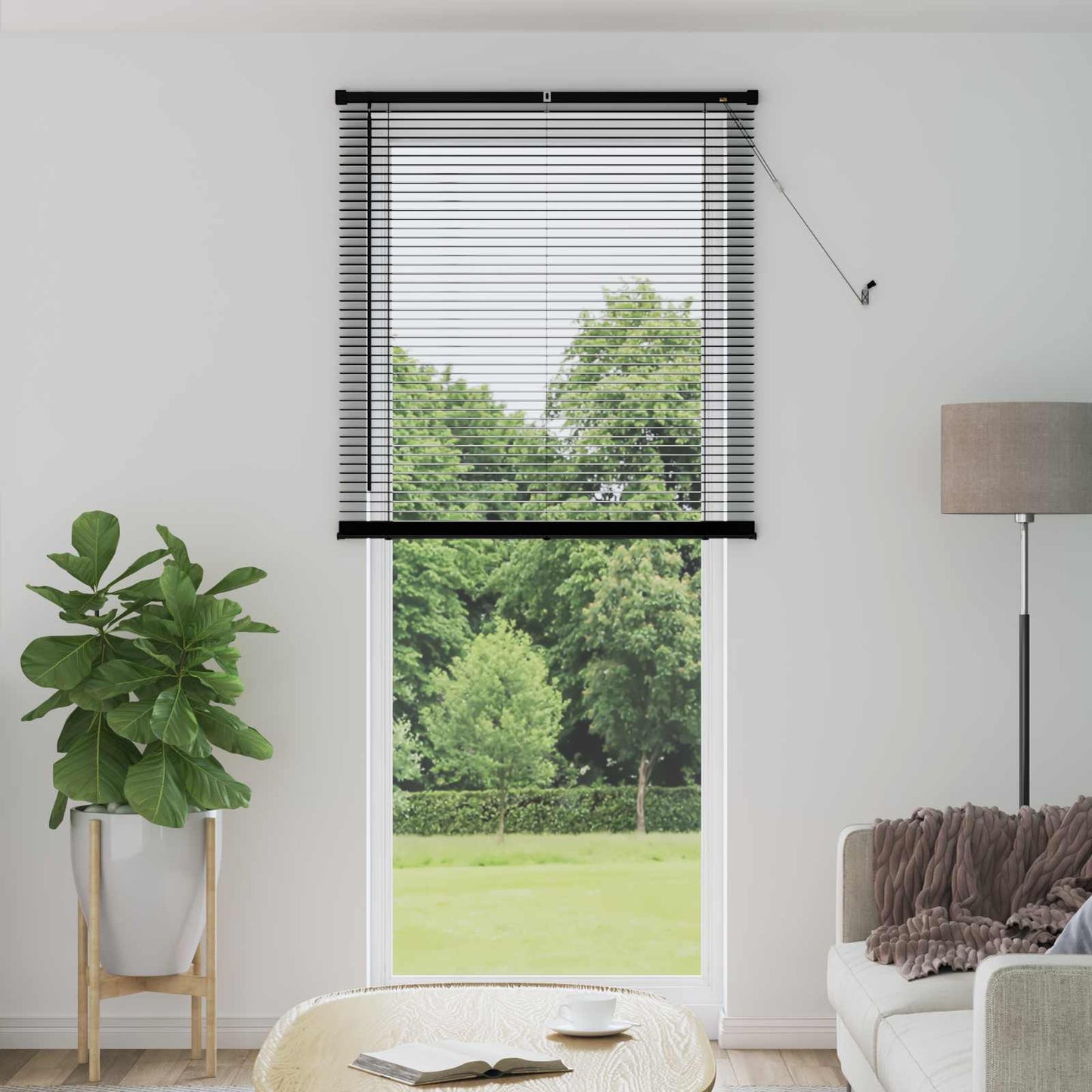 Venezianische Jalousie Schwarz 213 x 70 cm 25 mm PVC