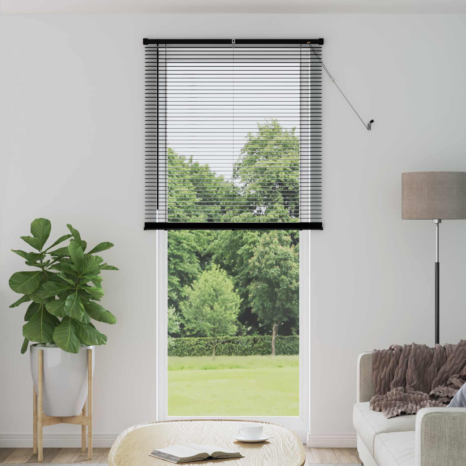 Venezianische Jalousie Schwarz 213 x 90 cm 25 mm PVC