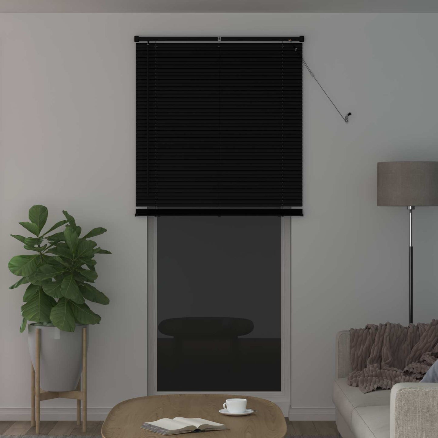 Venezianische Jalousie Schwarz 213 x 90 cm 25 mm PVC