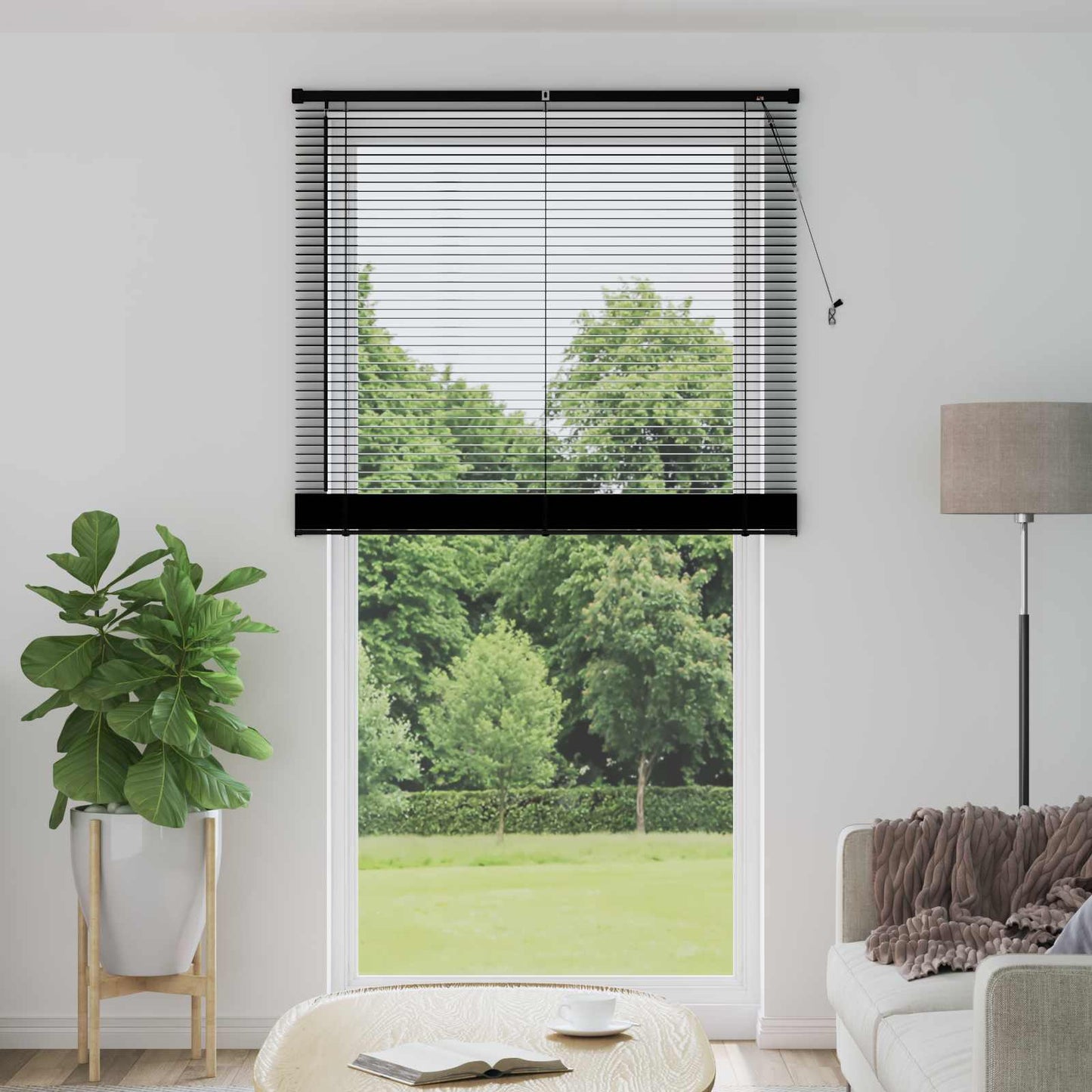 Venezianische Jalousie Schwarz 213 x 110 cm 25 mm PVC