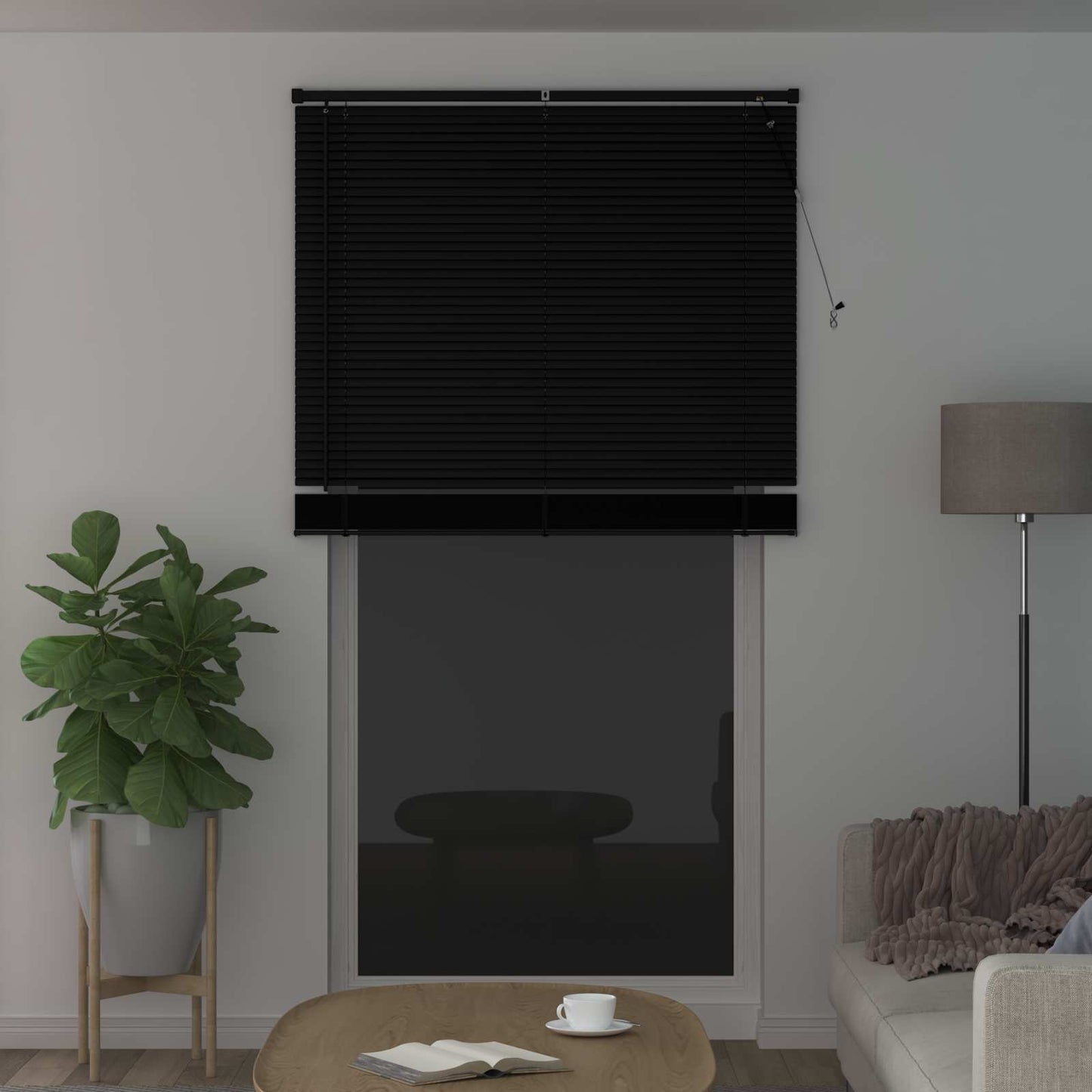 Venezianische Jalousie Schwarz 213 x 110 cm 25 mm PVC