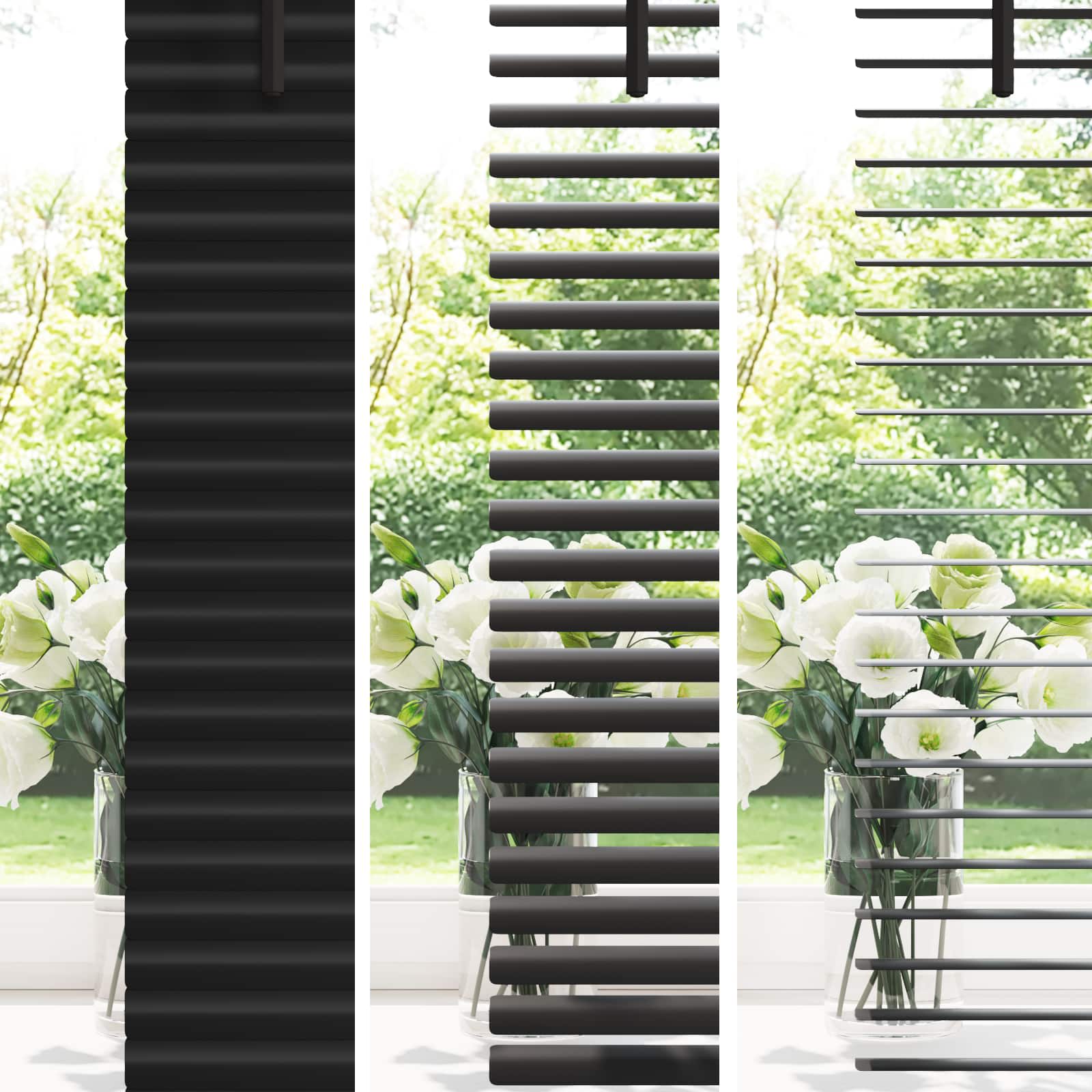 Venezianische Jalousie Schwarz 213 x 130 cm 25 mm PVC