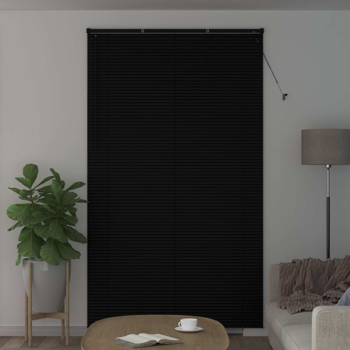 Venezianische Jalousie Schwarz 213 x 150 cm 25 mm PVC