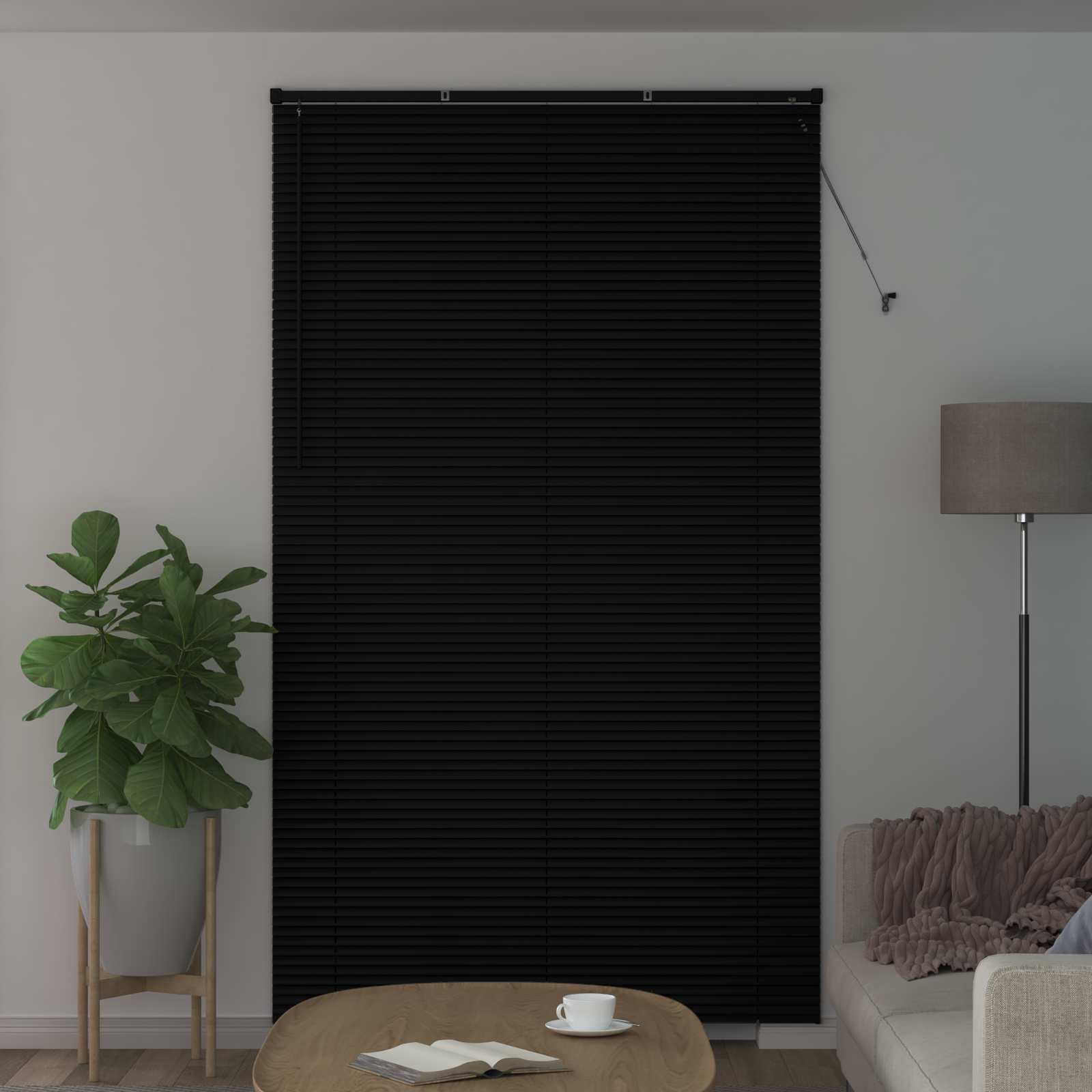 Venezianische Jalousie Schwarz 213 x 150 cm 25 mm PVC