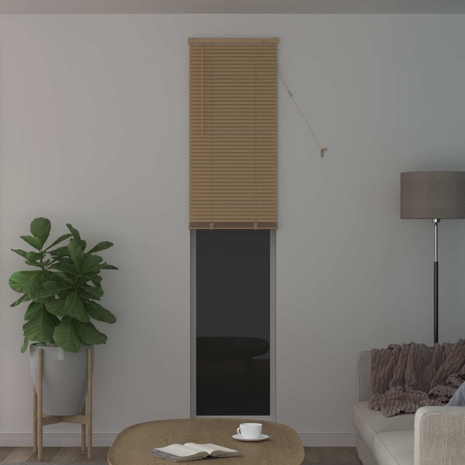 Venezianische Jalousie Hellbraun mit Muster 213 x 60 cm 25 mm