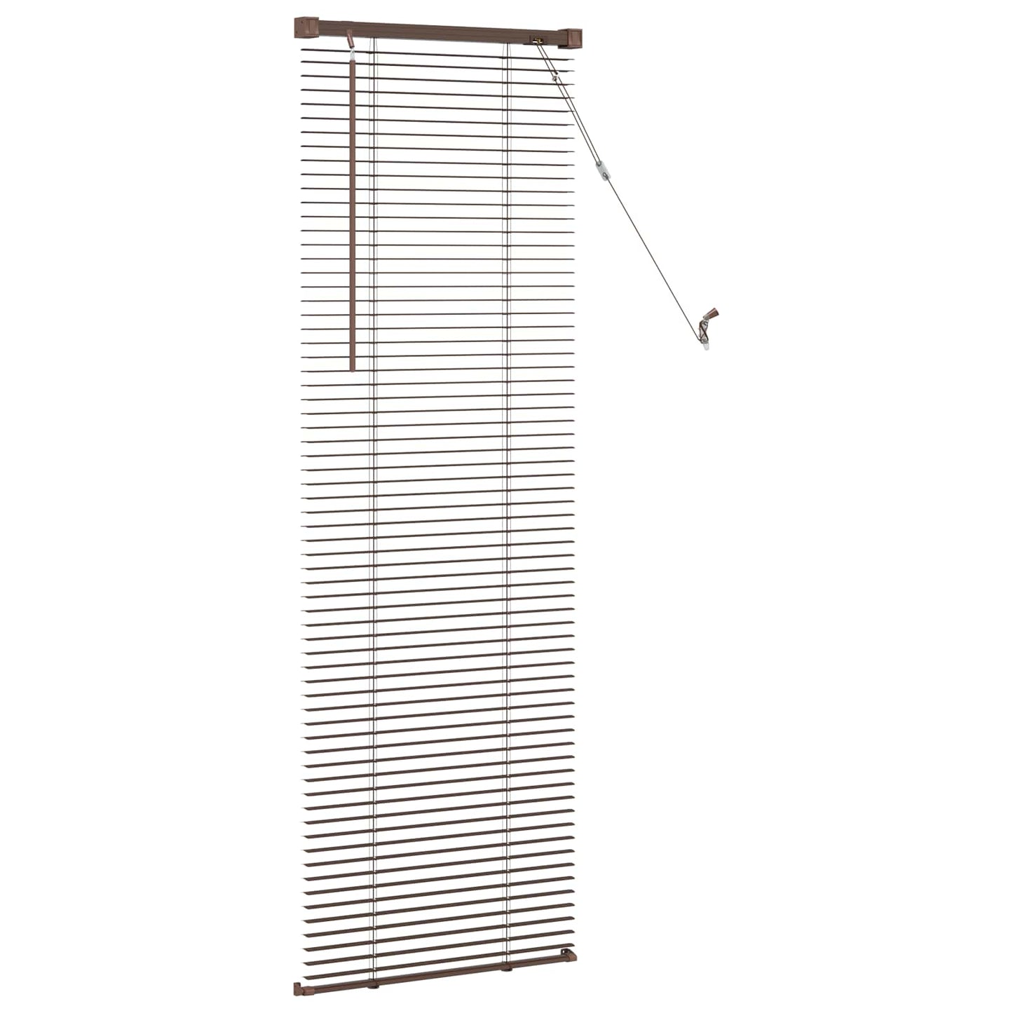 Venezianische Jalousie Dunkelbraun mit Muster 150 x 40 cm 25 mm