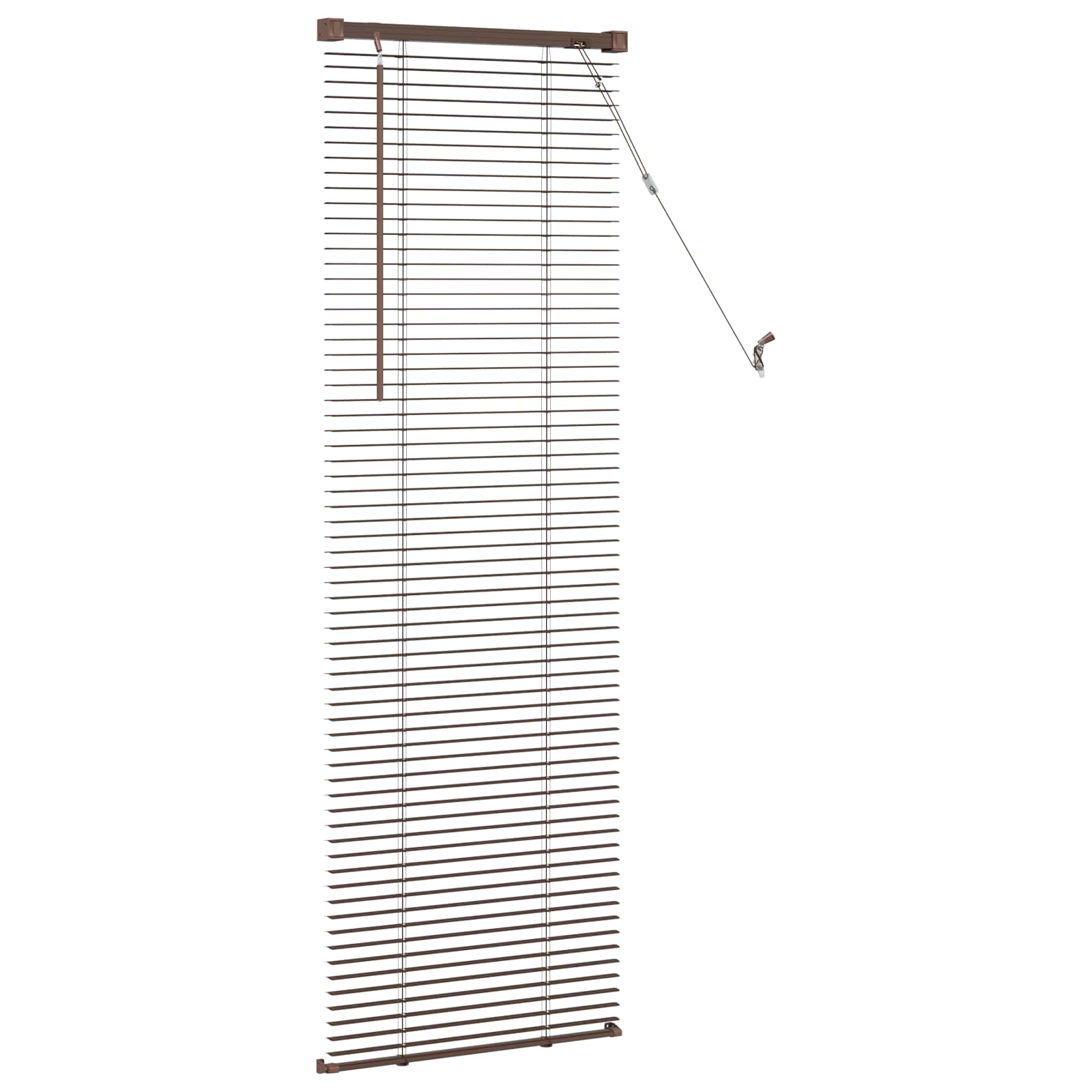 Venezianische Jalousie Dunkelbraun mit Muster 150 x 40 cm 25 mm