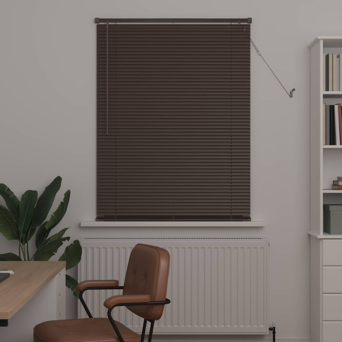 Venezianische Jalousie Dunkelbraun mit Muster 150 x 70 cm 25 mm