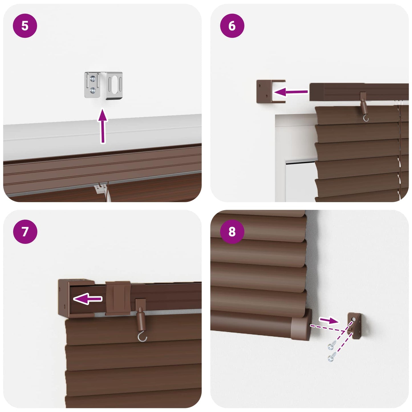 Venezianische Jalousie Dunkelbraun mit Muster 213 x 130 cm PVC