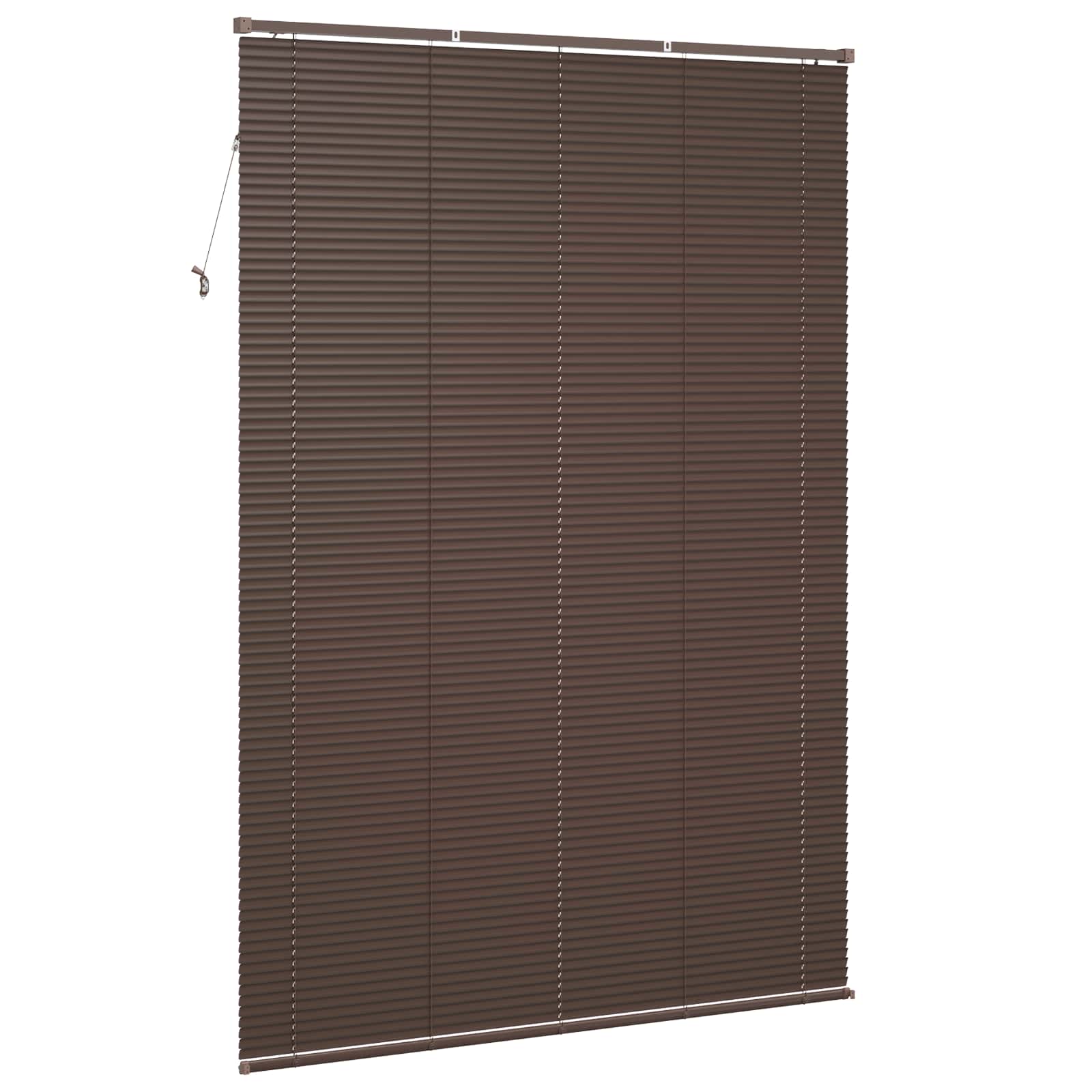 Venezianische Jalousie Dunkelbraun mit Muster 213 x 130 cm PVC
