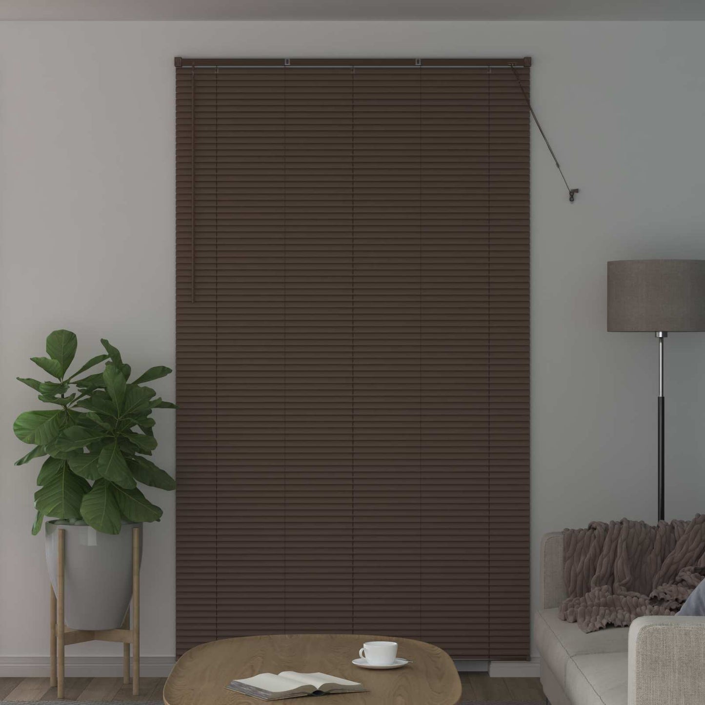 Venezianische Jalousie Dunkelbraun mit Muster 213 x 160 cm PVC
