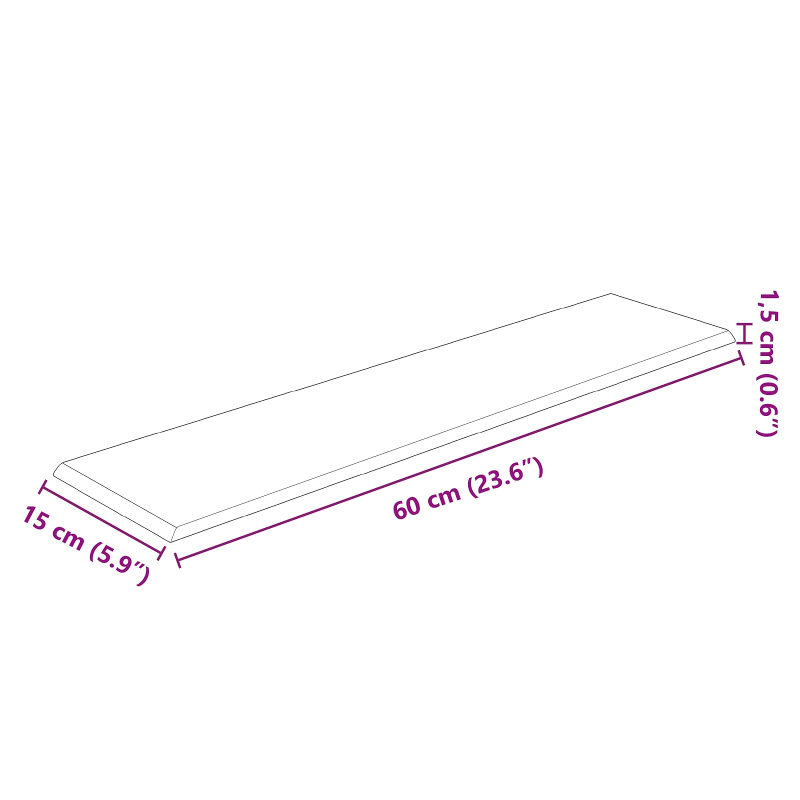 Wandkopfteilen 12 Stk. 60 x 15 cm Hellgrau Stoff