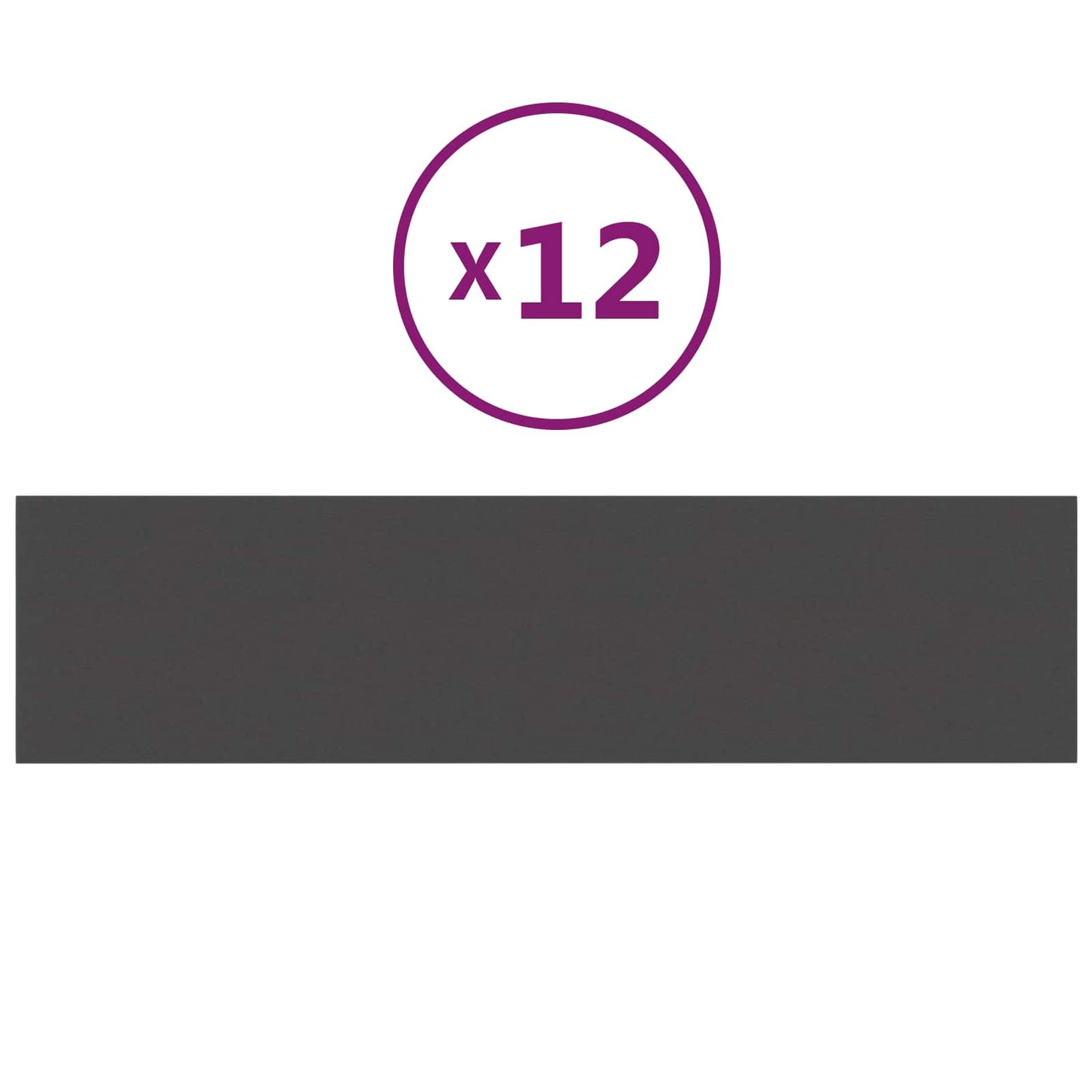 Wandkopfteilen 12 stk. 60 x 15 cm Dunkelgrau Stoff