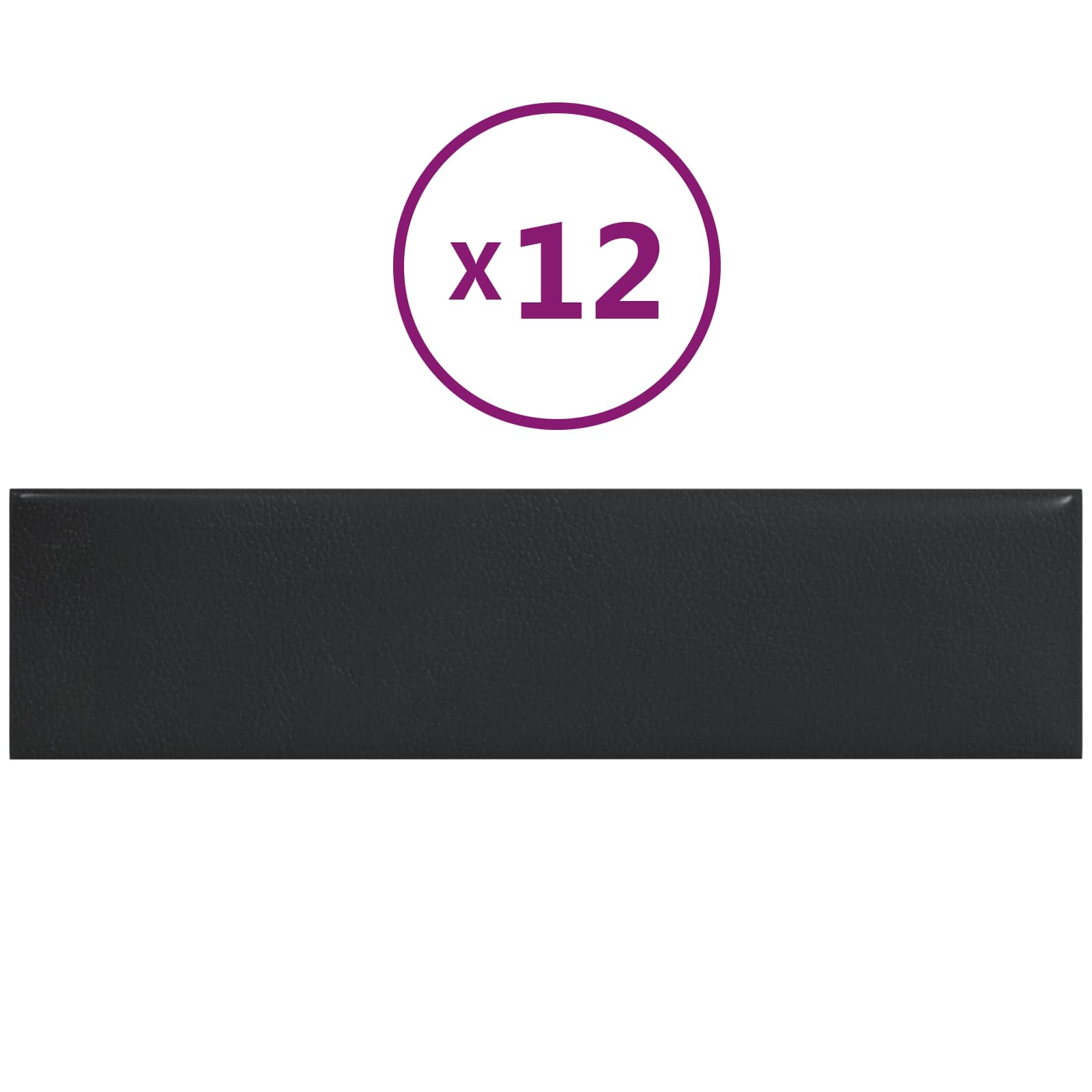 Wandkopfteilen 12 stk. 60 x 15 cm Schwarz Stoff