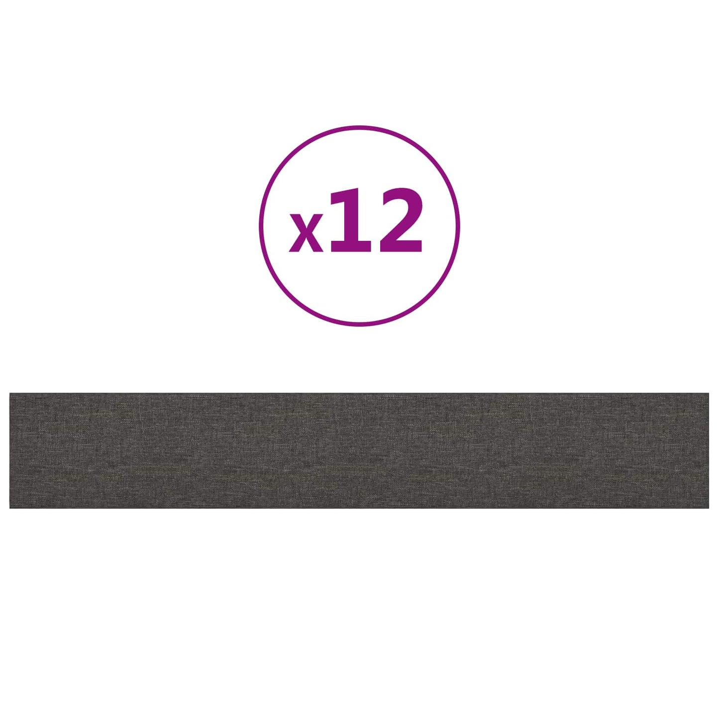 Wandkopfteilen 12 stk. 90 x 15 cm Dunkelgrau Stoff