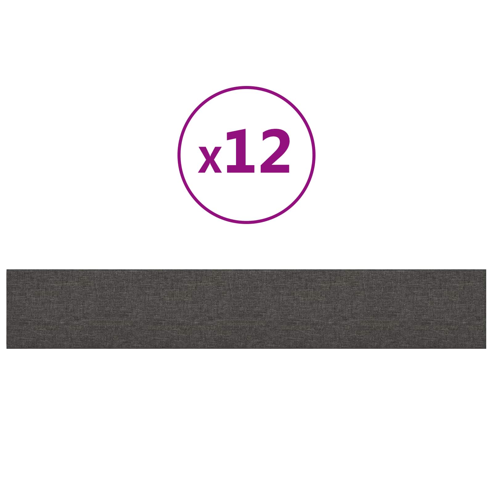 Wandkopfteilen 12 stk. 90 x 15 cm Dunkelgrau Stoff