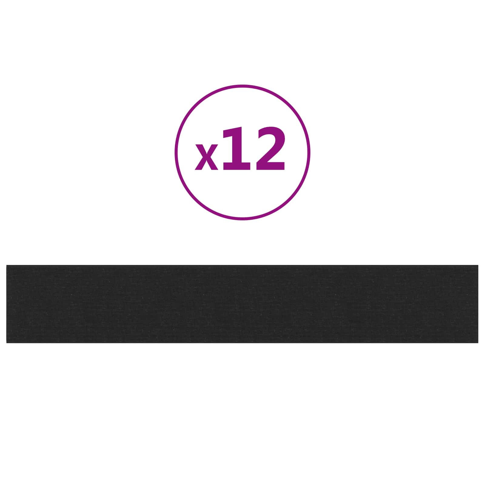 Wandkopfteilen 12 stk. 90 x 15 cm Schwarz Stoff