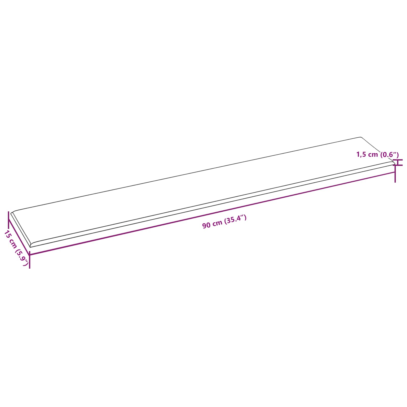 Wandkopfteilen 12 stk. 90 x 15 cm Grau Stoff