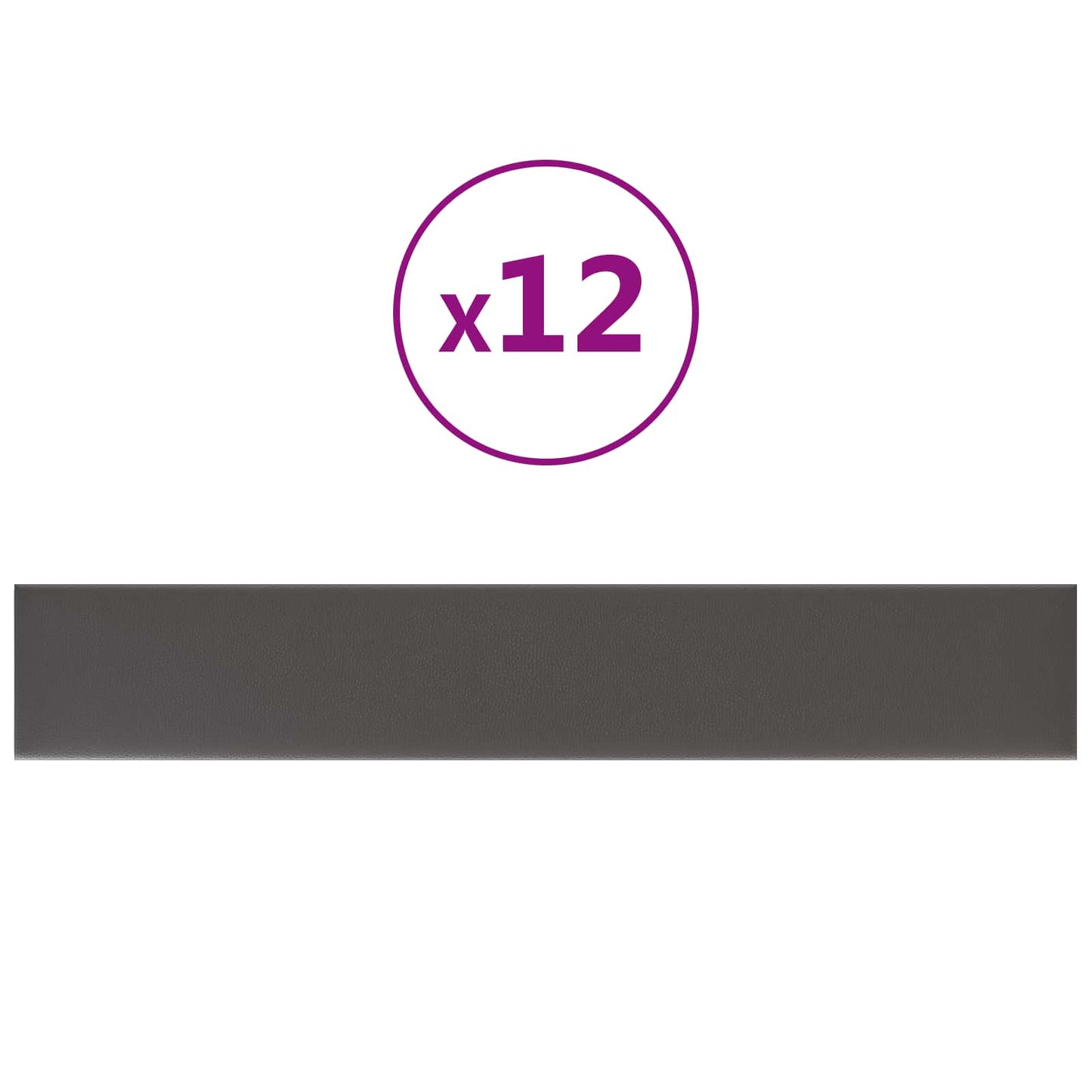 Wandkopfteilen 12 stk. 90 x 15 cm Grau Stoff