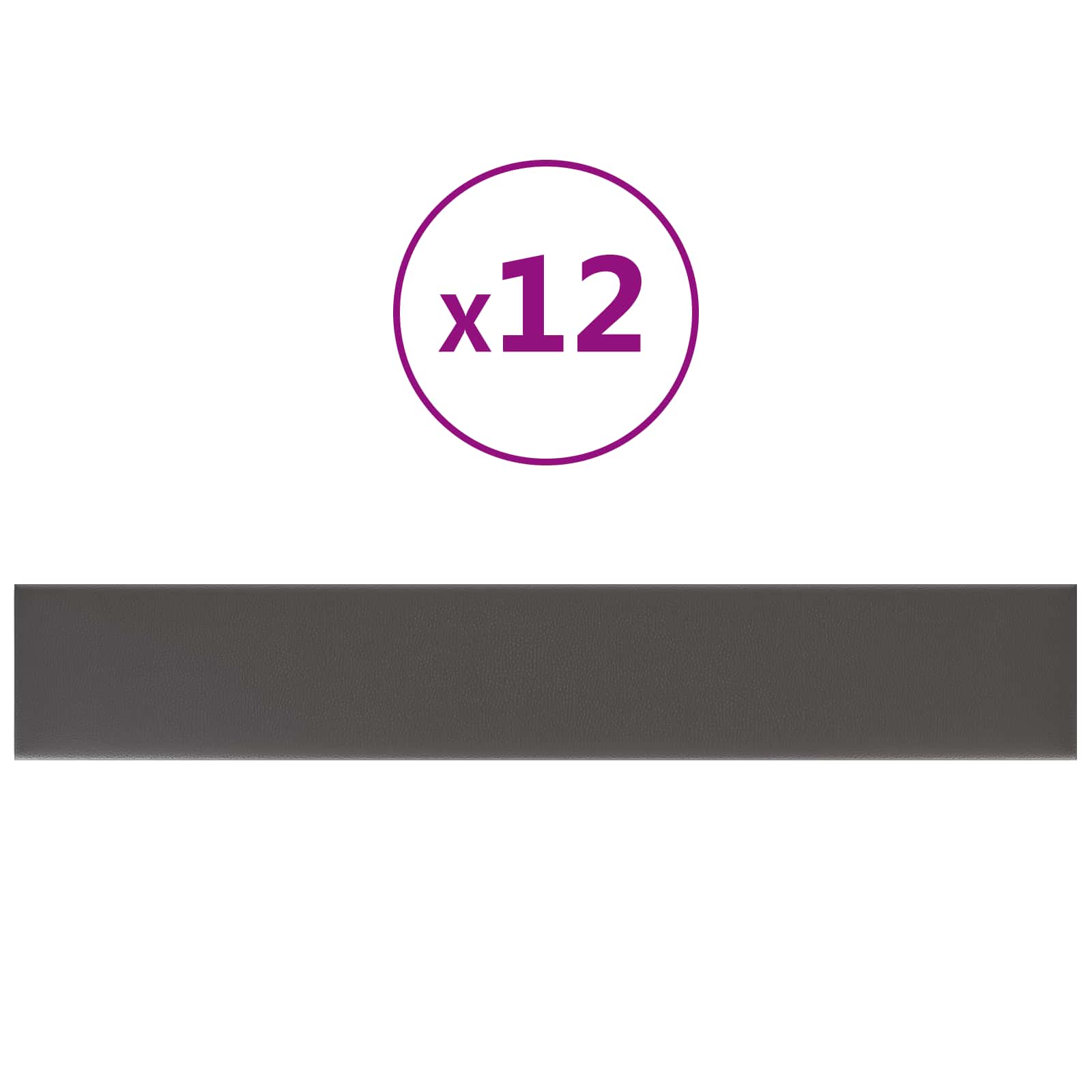 Wandkopfteilen 12 stk. 90 x 15 cm Grau Stoff