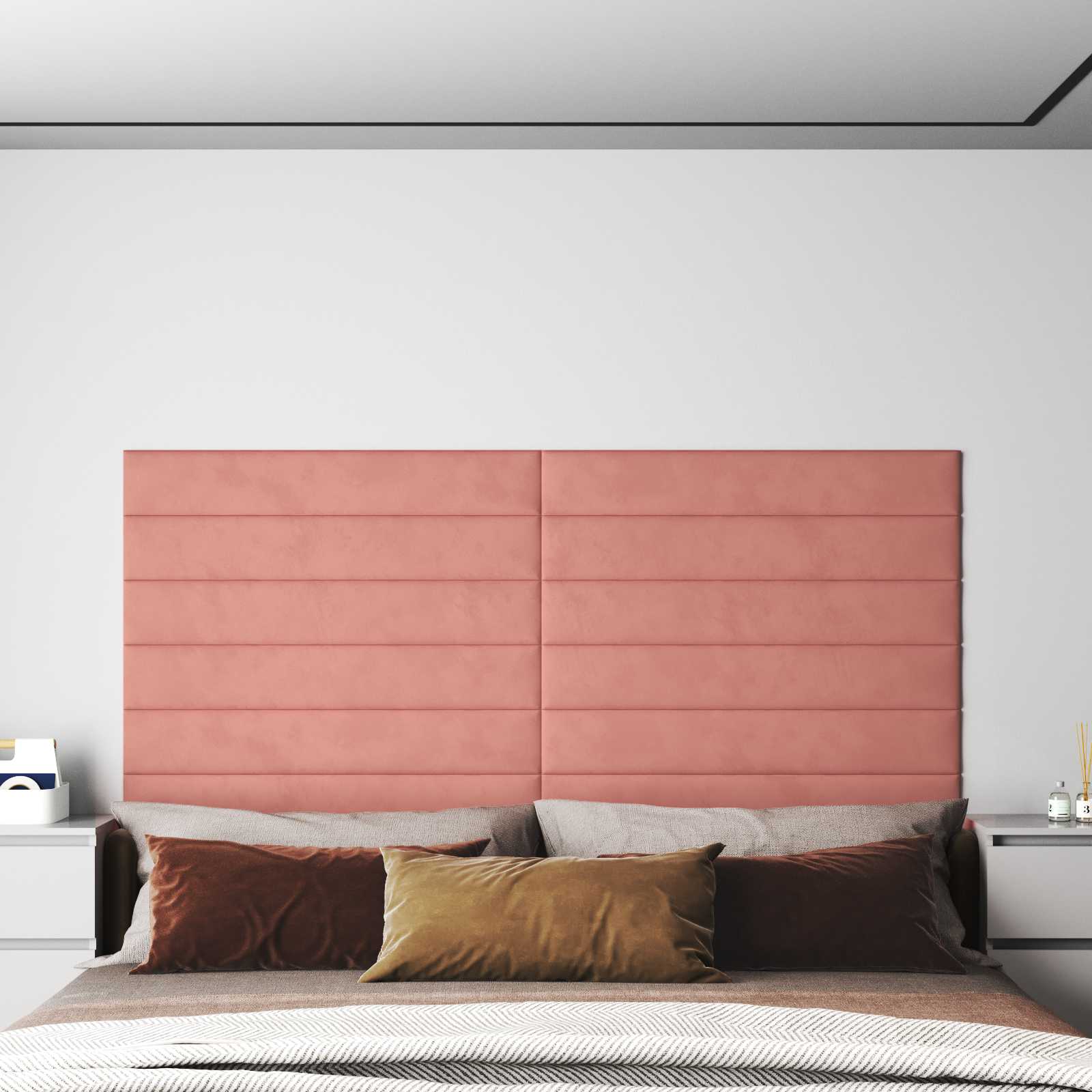 Wandkopfteilen 12 stk. Rosa Samt