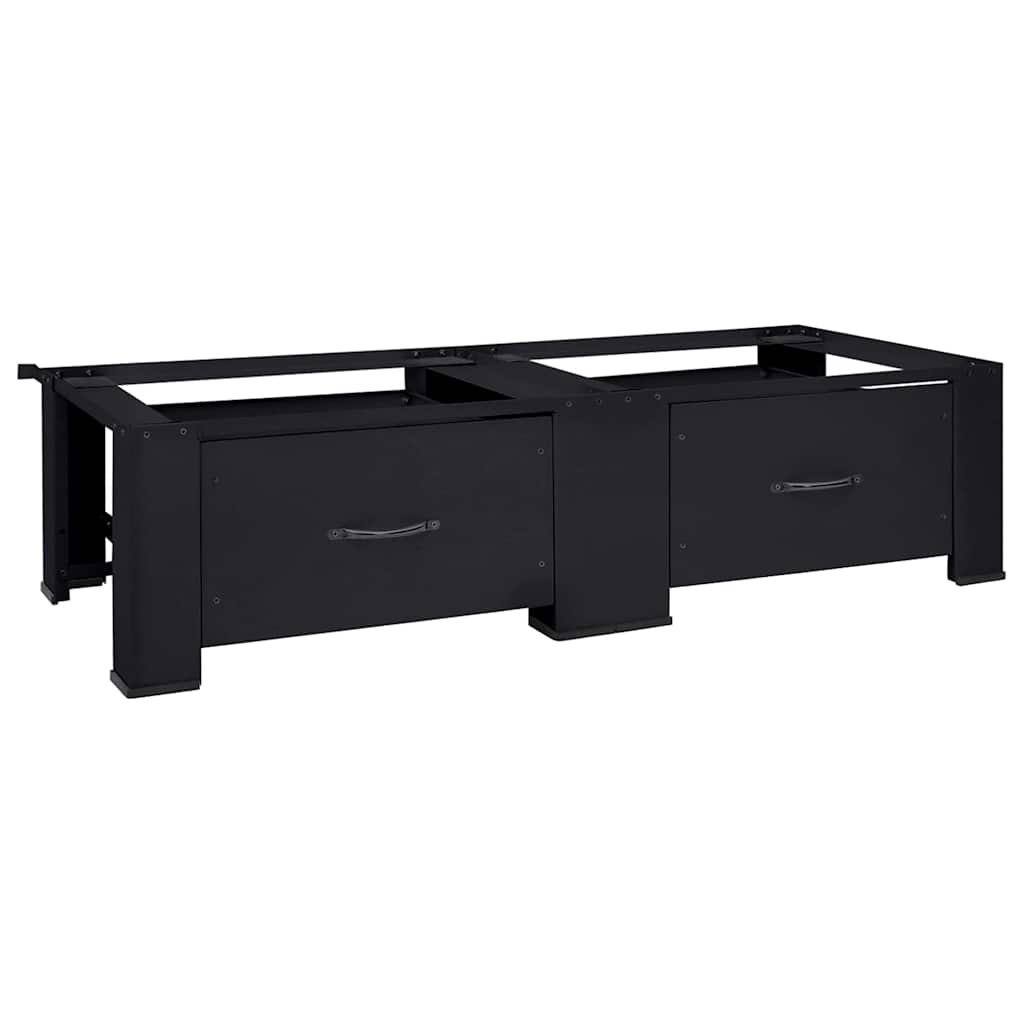 Waschmaschinen-Podest 2 stk. Schwarz 127 x 54,5 x 32,5 cm Stahl