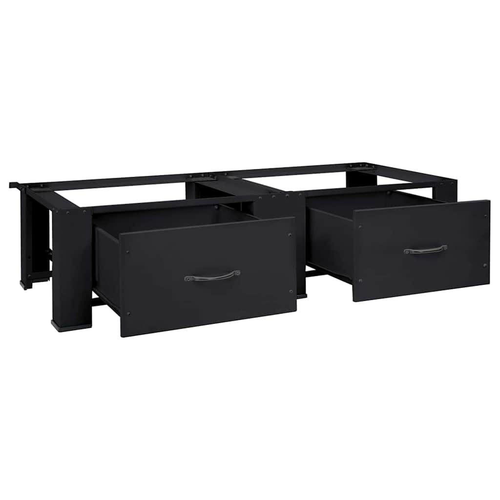 Waschmaschinen-Podest 2 stk. Schwarz 127 x 54,5 x 32,5 cm Stahl