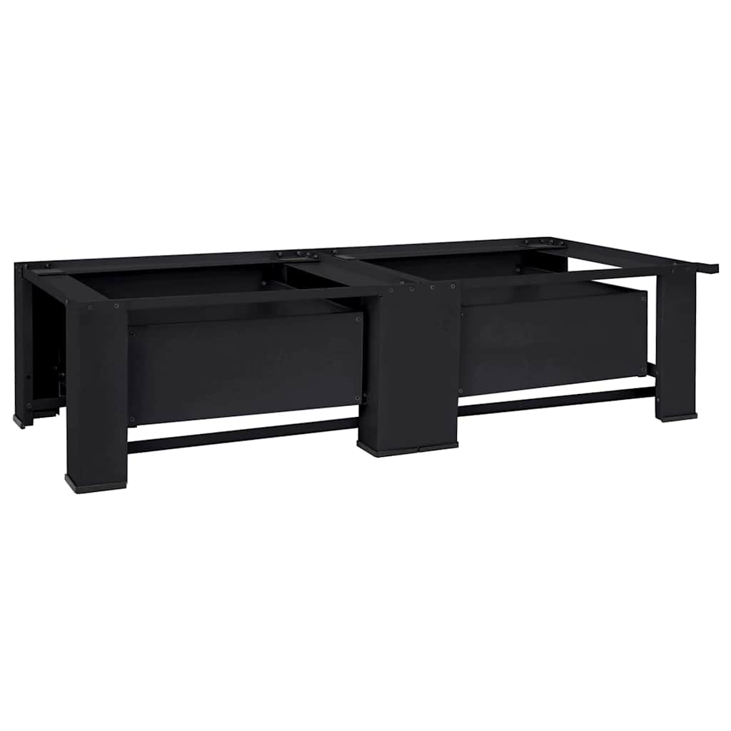 Waschmaschinen-Podest 2 stk. Schwarz 127 x 54,5 x 32,5 cm Stahl
