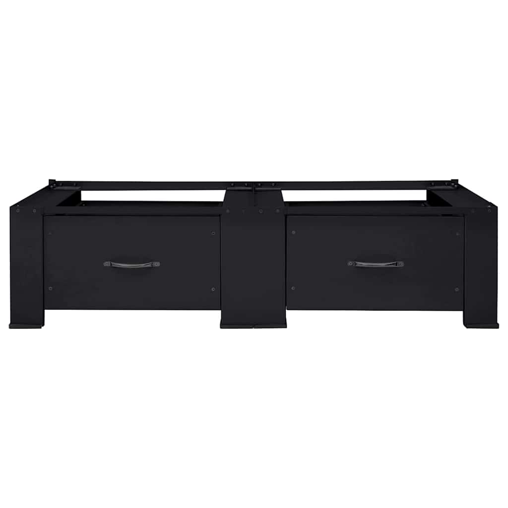 Waschmaschinen-Podest 2 stk. Schwarz 127 x 54,5 x 32,5 cm Stahl