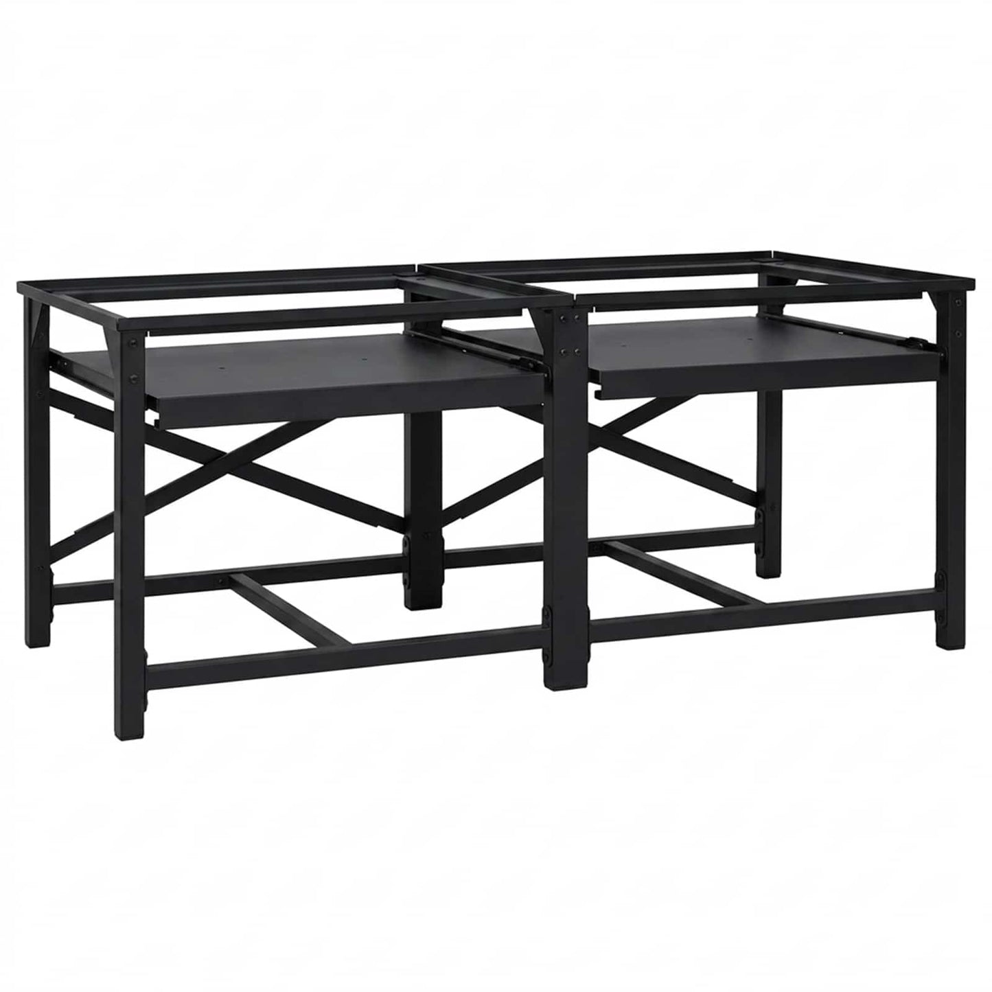 Waschmaschinen-Podest 2 stk. Schwarz 120 x 56 x 52 cm Stahl