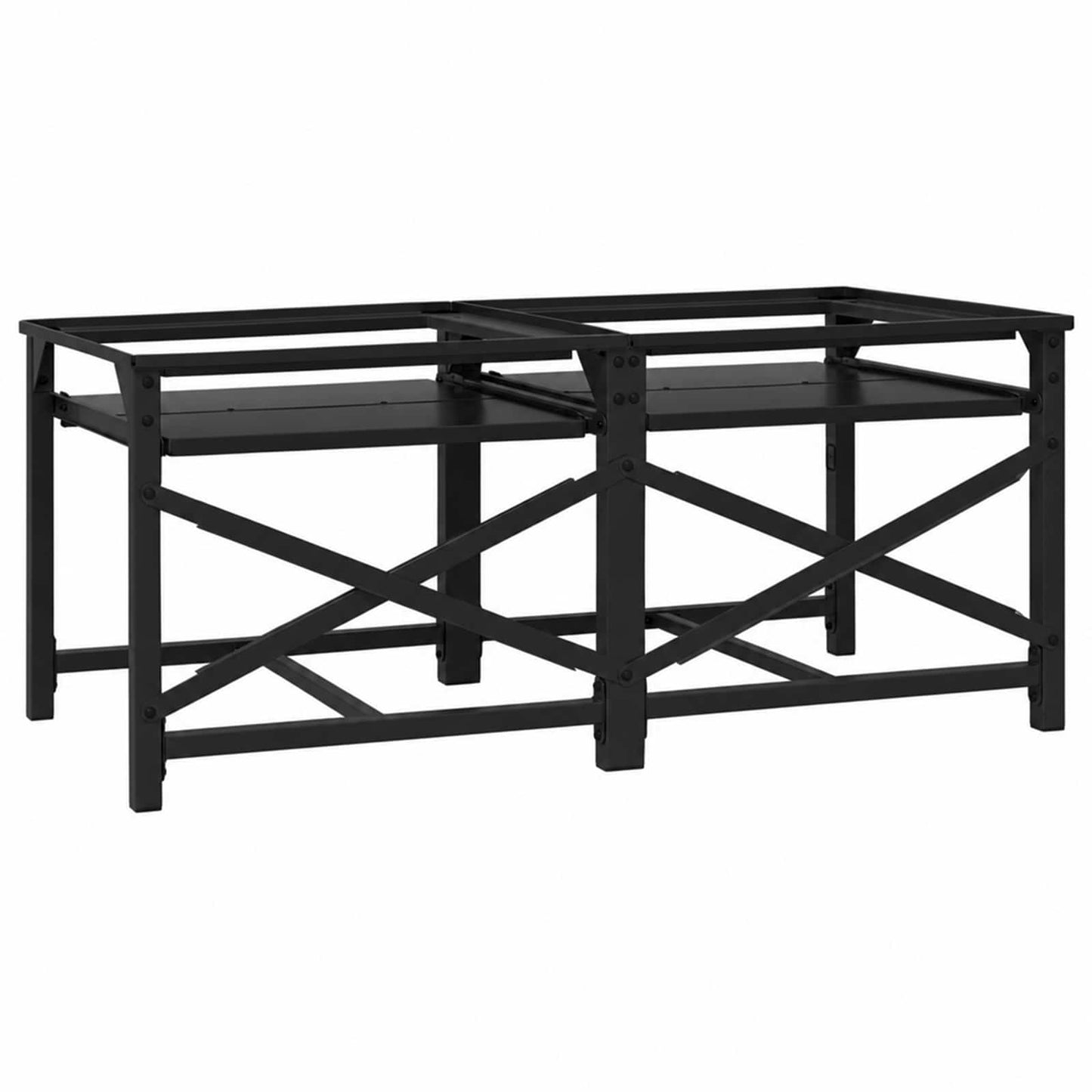 Waschmaschinen-Podest 2 stk. Schwarz 120 x 56 x 52 cm Stahl