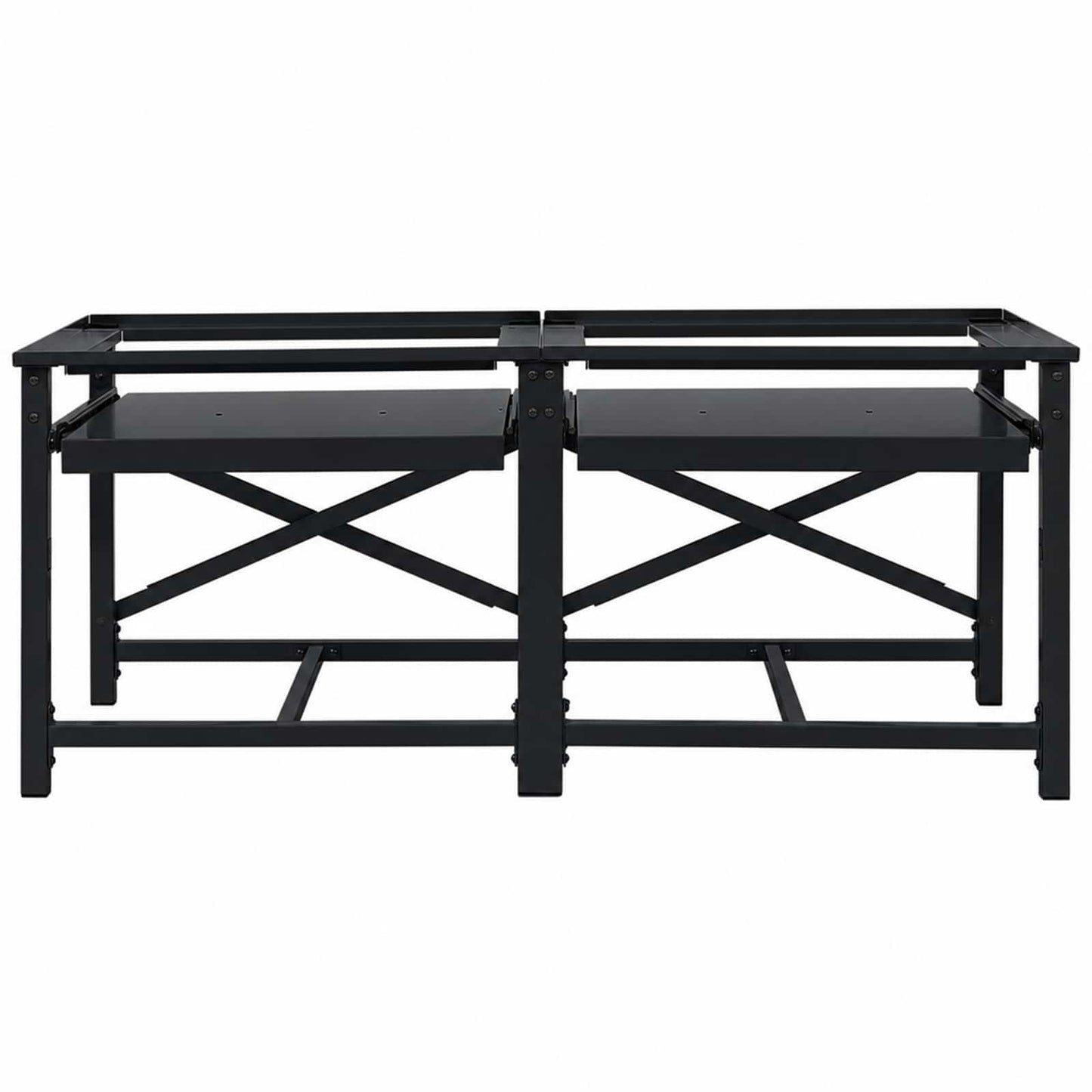 Waschmaschinen-Podest 2 pcs Schwarz 120 x 56 x 52 cm Stahl