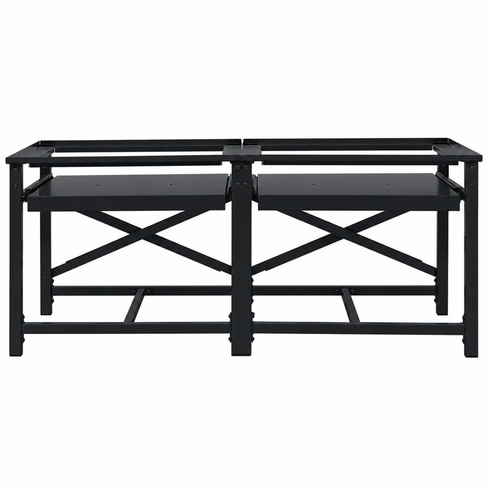 Waschmaschinen-Podest 2 pcs Schwarz 120 x 56 x 52 cm Stahl