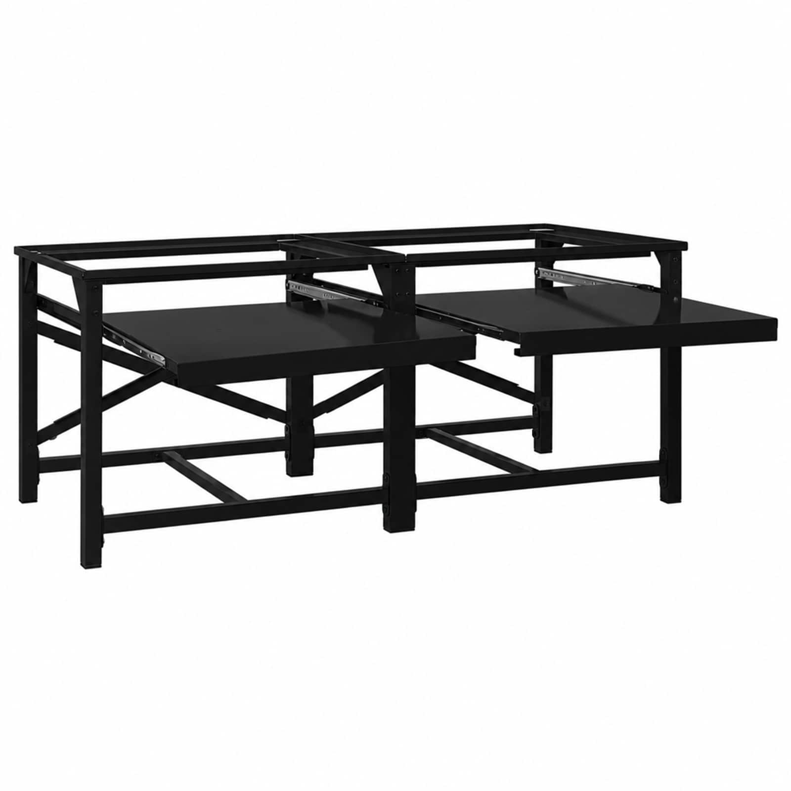 Waschmaschinen-Podest 2 pcs Schwarz 120 x 56 x 52 cm Stahl