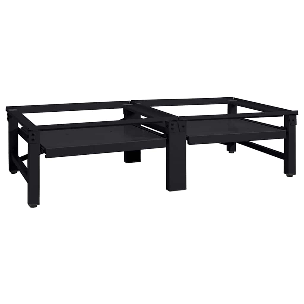 Waschmaschinen-Podest 2 stk. Schwarz 124,5 x 61,5 x 32,5 cm