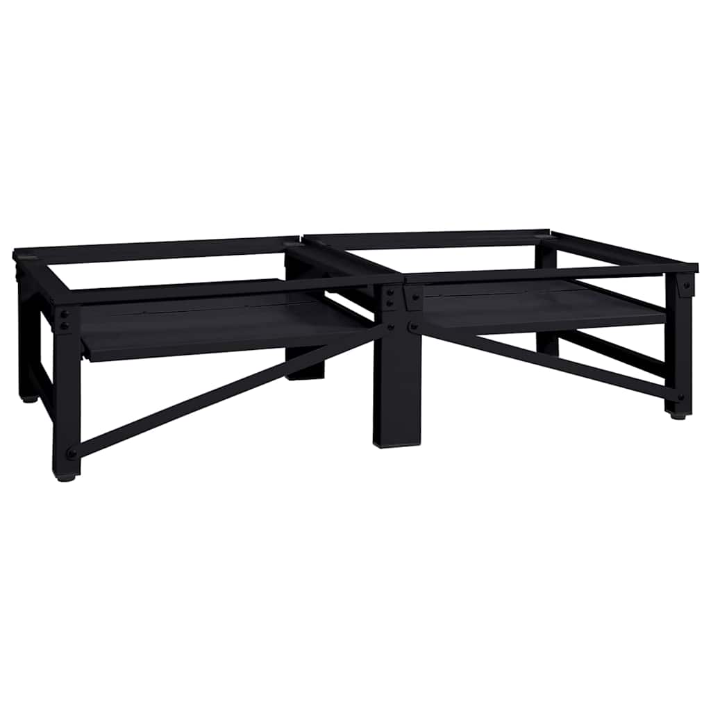 Waschmaschinen-Podest 2 stk. Schwarz 124,5 x 61,5 x 32,5 cm