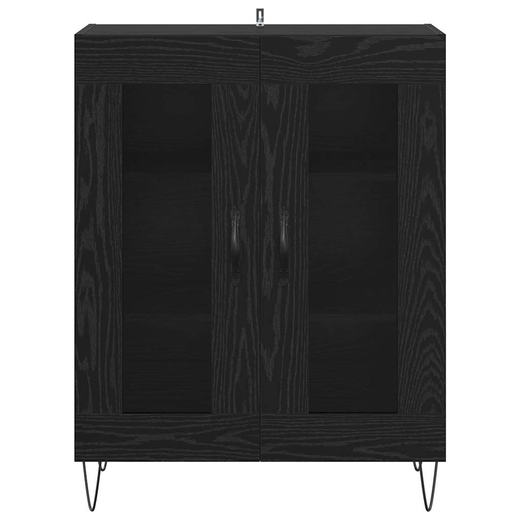 Sideboard Schwarz Eichen-Optik 69,5 x 34 x 90 cm Holzwerkstoff