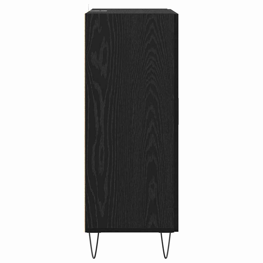 Sideboard Schwarz Eichen-Optik 69,5 x 34 x 90 cm Holzwerkstoff